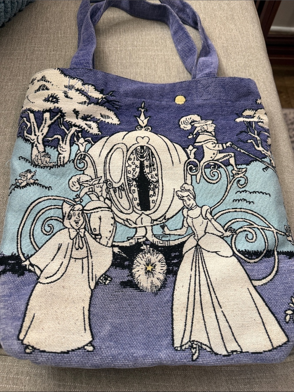 Purple Cinderella Tapestry Tote Bag